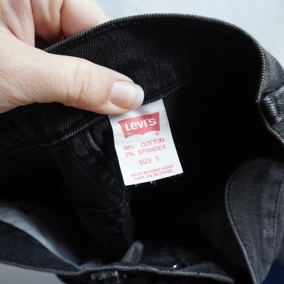 VTG Levi 10912 Orange Tab Slim Fit Tapered Leg Black Denim Jeans Womens S Size 5 - Picture 9 of 10